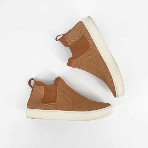 Rothy's Chelsea Ankle Boot Sneakers Fawn Knit Casual Size 8 - Picture 1 of 9